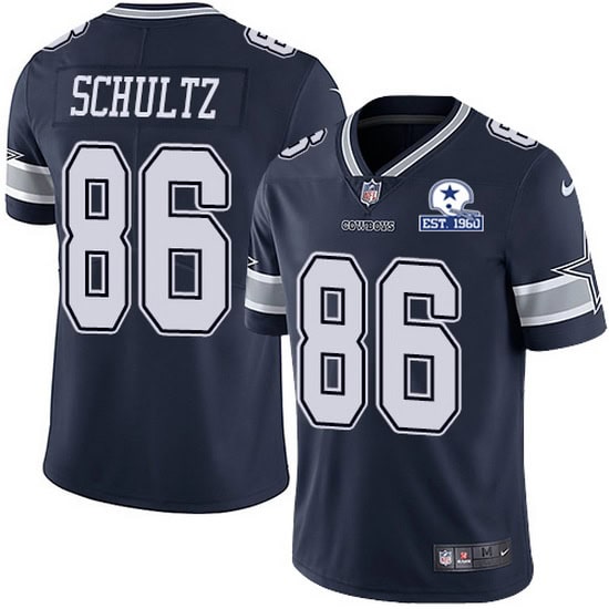 Dallas Cowboys #86 Dalton Schultz Navy With Est 1960 Patch Limited Stitched Jersey