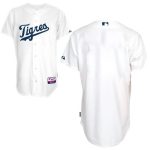 Tigers Blank White Home "Los Tigres" Stitched Jersey