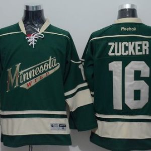 Wild #16 Jason Zucker Green Stitched Jersey