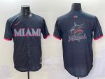 Miami Marlins Team Big Logo Black 2025 City Connect Limited Stitched Jersey