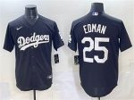 Los Angeles Dodgers #25 Tommy Edman Black Stitched Jersey