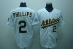 Mitchell And Ness Athletics #2 Tony Phillips Stitched White Throwback Jersey