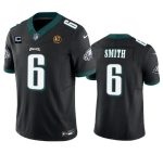 Philadelphia Eagles #6 DeVonta Smith Black 2023 F.U.S.E. With 1-Star C Patch And John Madden Patch Vapor Limited Stitched Jersey