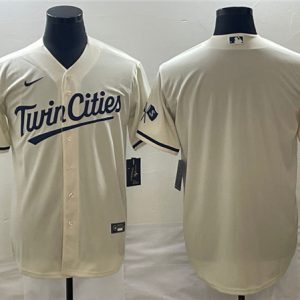 Minnesota Twins Blank Cream Cool Base Stitched Jersey