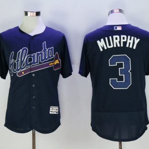 Braves #3 Dale Murphy Navy Blue Flexbase Authentic Collection Stitched Jersey