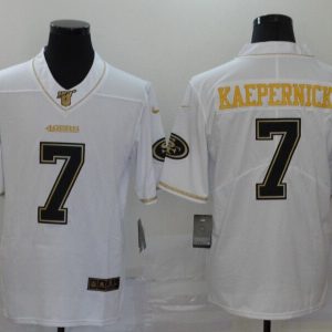 San Francisco 49ers #7 Colin Kaepernick White Golden Edition Stitched Jersey