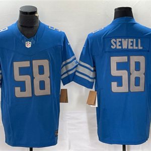 Detroit Lions #58 Penei Sewell Blue 2023 F.U.S.E. Vapor Untouchable Limited Stitched Jersey
