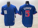 Texas Rangers #5 Corey Seager Royal City Connect Stitched Jersey