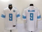 Detroit Lions #9 Jameson Williams White With Patch Vapor Untouchable Limited Stitched Jersey