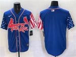 St. Louis Cardinals Blank Royal Independence Day Vapor Premier Limited Stitched Jersey