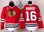 Blackhawks #16 Marcus Kruger Red 2015 Stanley Cup Stitched Jersey