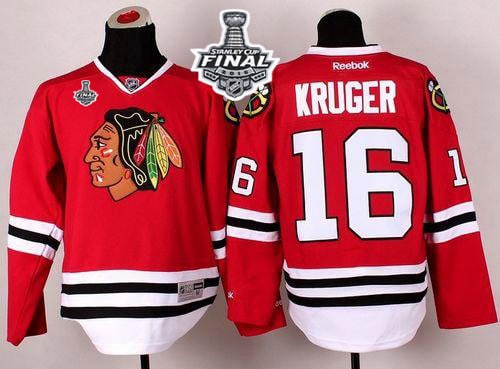 Blackhawks #16 Marcus Kruger Red 2015 Stanley Cup Stitched Jersey