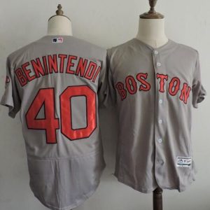 Red Sox #40 Andrew Benintendi Grey Flexbase Authentic Collection Stitched Jersey