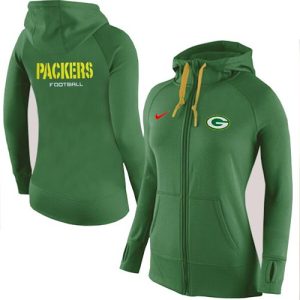 Nike Green Bay Packers Full-Zip Performance Hoodie Green