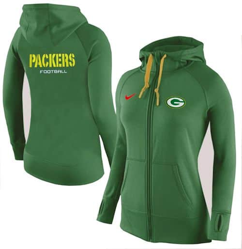 Nike Green Bay Packers Full-Zip Performance Hoodie Green