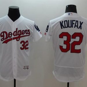 Dodgers #32 Sandy Koufax White Fashion Stars Stripes Flexbase Authentic Stitched Jersey