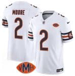 Chicago Bears #2 D.J. Moore White 2025 F.U.S.E. With VMH Patch Vapor Untouchable Limited Football Stitched Jersey