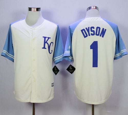 Royals #1 Jarrod Dyson Cream Exclusive Vintage Stitched Jersey