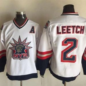 Rangers #2 Brian Leetch White CCM Statue Of Liberty Stitched Jersey