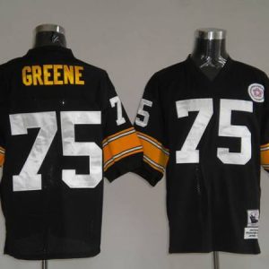 Mitchell Ness Steelers #75 Joe Greene Black Stitched Throwback Jersey