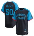 National League #50 Mookie Betts Navy 2024 All-Star Limited Stitched Jersey