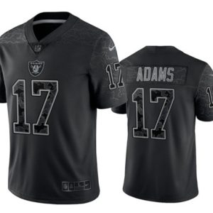 Las Vegas Raiders #17 Davante Adams Black Reflective Limited Stitched Football Jersey