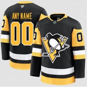 Pittsburgh Penguins Custom Black 2024-25 Home Stitched Jersey