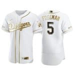 Los Angeles Dodgers #5 Freddie Freeman White Golden Flex Base Stitched Jersey