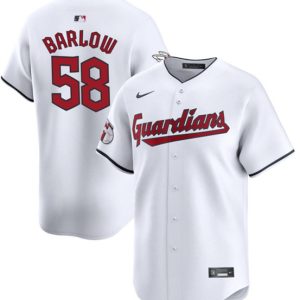 Cleveland Guardians #58 Scott Barlow White Home Limited Stitched Jersey