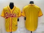 Kansas City Chiefs Blank Gold With Patch Cool Base Stitched Baseball Jersey