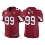 Arizona Cardinals #99 J.J. Watt Red With C Patch Walter Payton Patch Limited Stitched Jersey