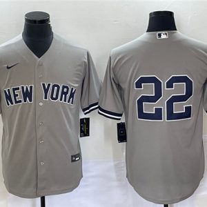 New York Yankees #22 Harrison Bader Gray Cool Base Stitched Jersey