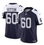 Dallas Cowboys #60 Tyler Guyton Navy White 2024 Draft F.U.S.E Thanksgiving Vapor Untouchable Limited Stitched Jersey