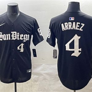 San Diego Padres #4 Luis Arraez Black Gothic Edition Vapor Limited Stitched Jersey