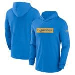 Los Angeles Chargers Blue Sideline Performance Hoodie