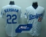 Dodgers #22 Clayton Kershaw White Cool Base Autographed Stitched Jersey