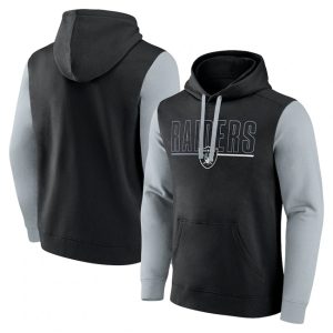 Las Vegas Raiders Black Silver Outline Pullover Hoodie