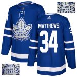 Toronto Maple Leafs #34 Auston Matthews Blue Fashion Gold Stitched Jersey