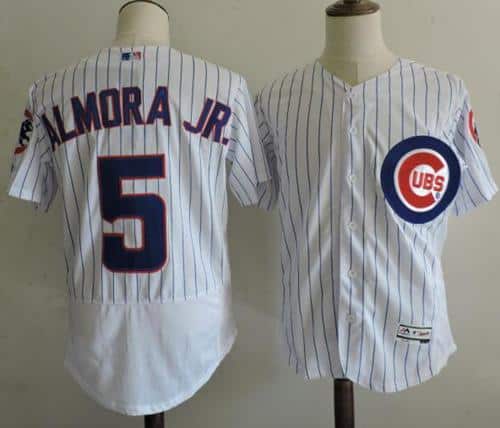 Cubs #5 Albert Almora Jr. White Flexbase Authentic Collection Stitched Jersey