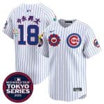 Chicago Cubs #18 ½ñÓÀNÌ« White 2025 Tokyo Series Limited Stitched Jersey