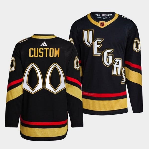 Vegas Golden Knights Custom Black 2022-23 Reverse Retro Stitched Jersey