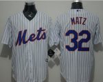 Mets #32 Steven Matz White(Blue Strip) New Cool Base Stitched Jersey