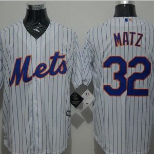 Mets #32 Steven Matz White(Blue Strip) New Cool Base Stitched Jersey