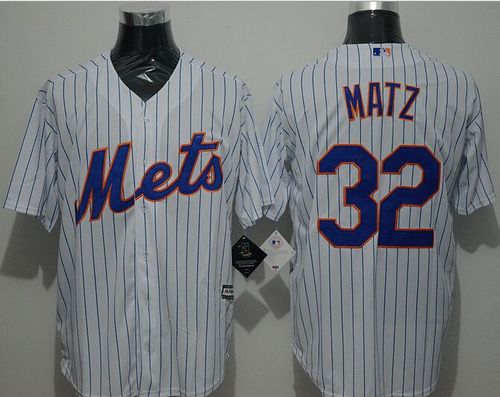 Mets #32 Steven Matz White(Blue Strip) New Cool Base Stitched Jersey