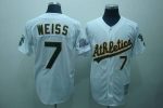 Mitchell And Ness Athletics #7 Walt Weiss Stitched White Throwback Jersey