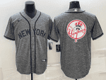 New York Yankees Gray Team Big Logo Cool Base Stitched Jersey