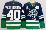 Vancouver Canucks #40 Elias Pettersson Navy 2024 Reverse Retro Stitched Jersey