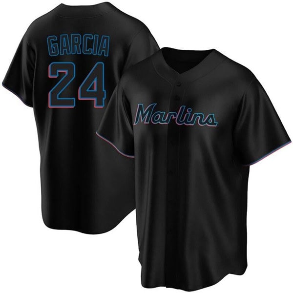Miami Marlins #24 Avisa¨ªl Garc¨ªa Black Cool Base Stitched Jersey