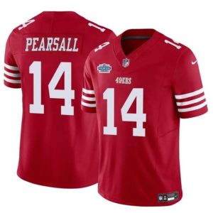 San Francisco 49ers #14 Ricky Pearsall Red 2024 With Draft Patch F.U.S.E. Vapor Untouchable Limited Stitched Jersey