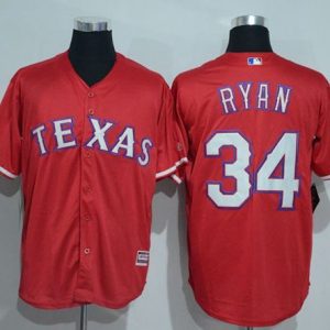 Rangers #34 Nolan Ryan Red New Cool Base Stitched Jersey